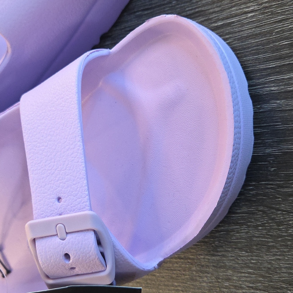 MIA Womans SANDALS size 9 Lavender Slip Ons Adjustable Open Toe - Picture 2 of 16